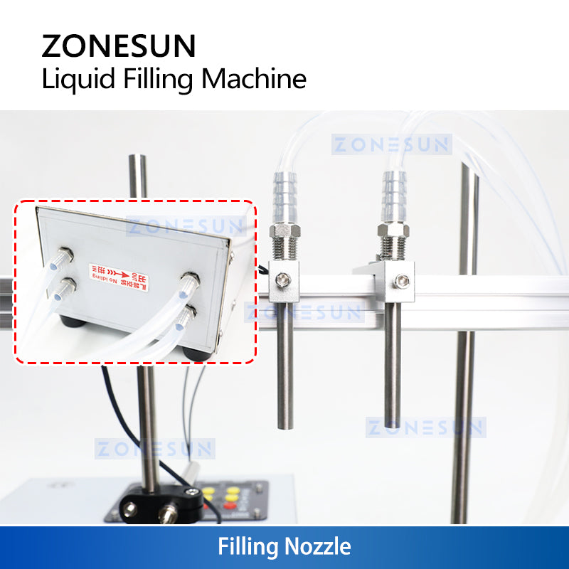 ZONESUN ZS-DPYT200 Dual Nozzle Diaphragm Pump Liquid Filling Machine