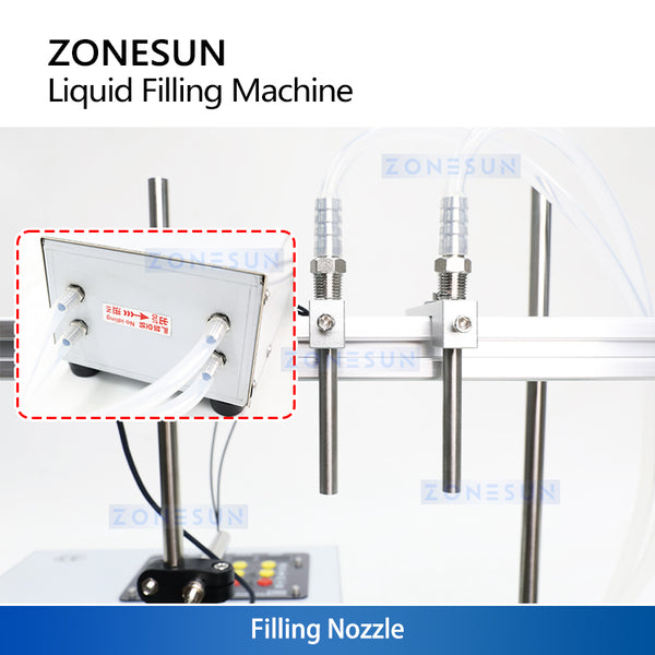 ZONESUN ZS-DPYT200 Dual Nozzle Diaphragm Pump Liquid Filling Machine