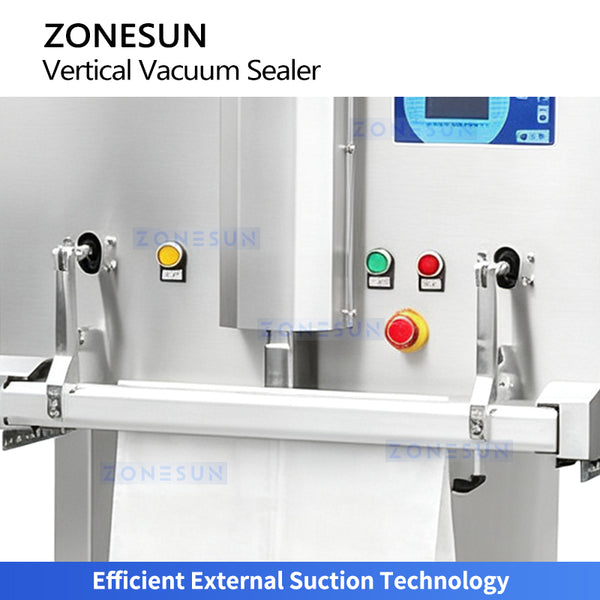 ZONESUN ZS-DZ600OL Vertical Lifting External Suction Vacuum Bag Sealing Machine for Large Bags Powders Granules and Industrial Products