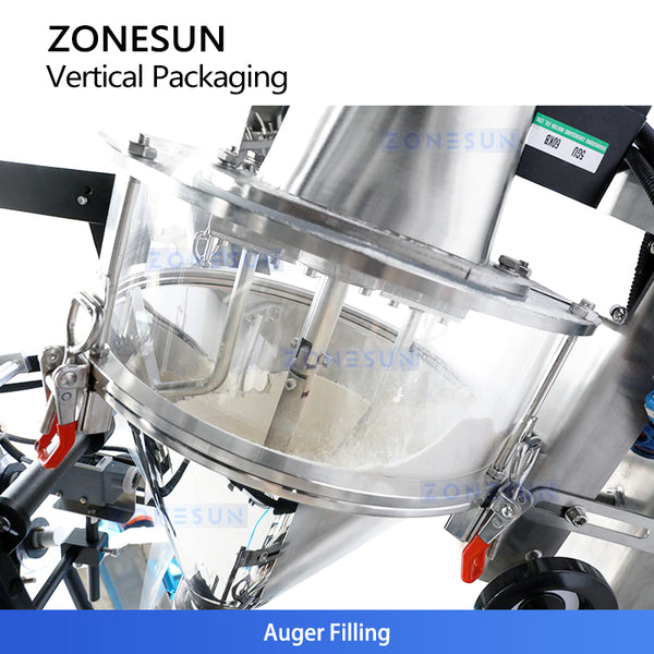 ZONESUN ZS-FS120Q Vertical Powder Packing Machine | Automatic Sachet Auger Filler and Sealer 30-40BPH