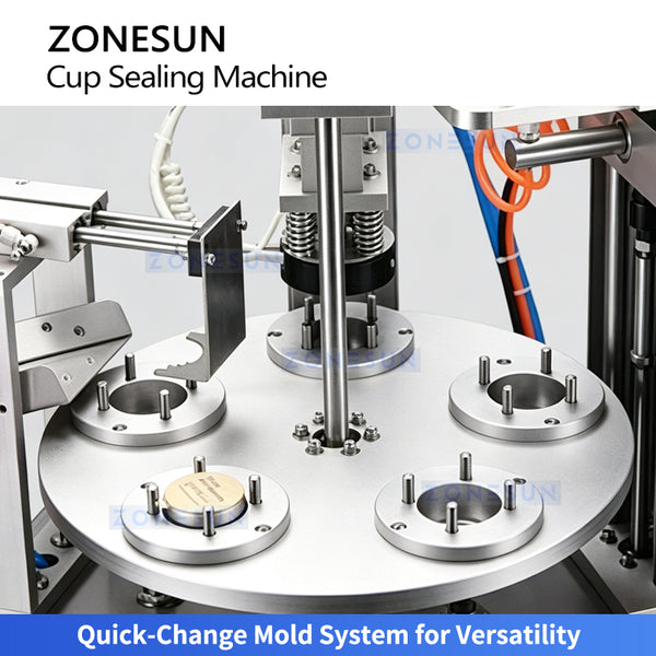ZONESUN ZS-KCS6 Automatic Pneumatic Rotary Heat Sealing Machine for Cups & Cans