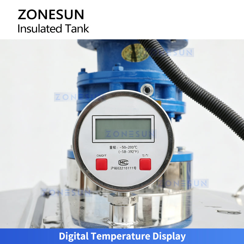 ZONESUN ZS-MB200LH SUS304 Stainless Steel Electric Heating and Mixing Tank