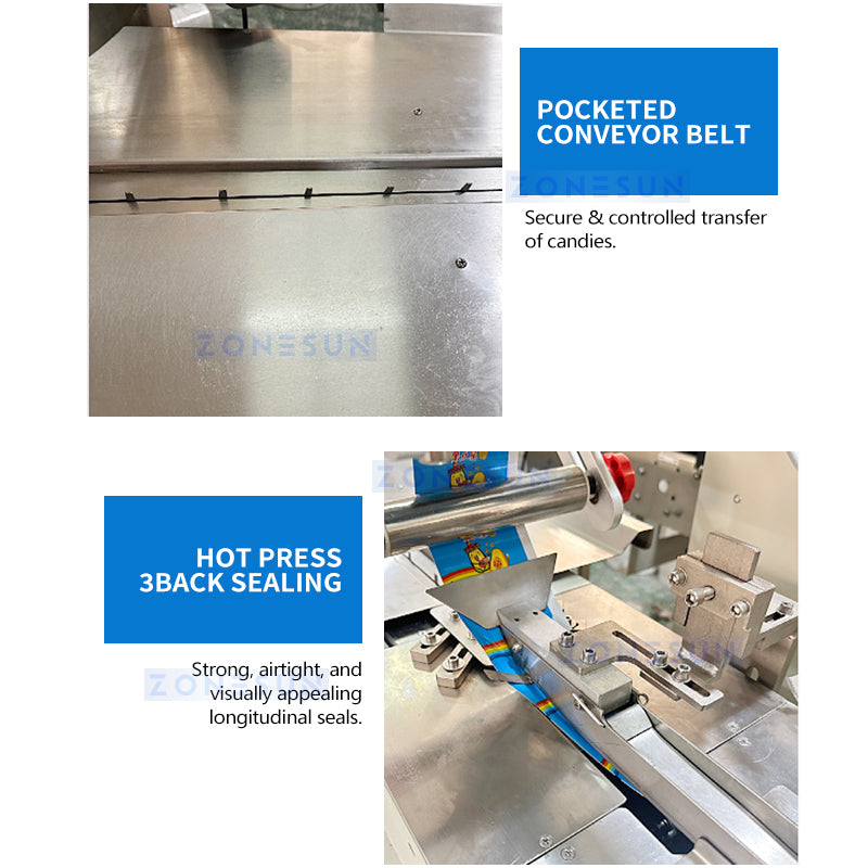 ZONESUN ZS-CFW1000A Automatic Horizontal Candy Flow Wrapping Machine