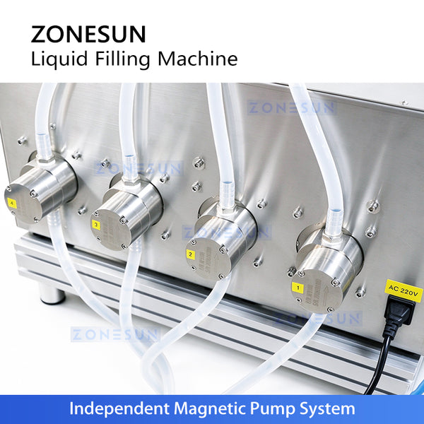 ZONESUN ZS-DTMP4 4 Nozzles Automatic Magnetic Pump Liquid Filling Machine