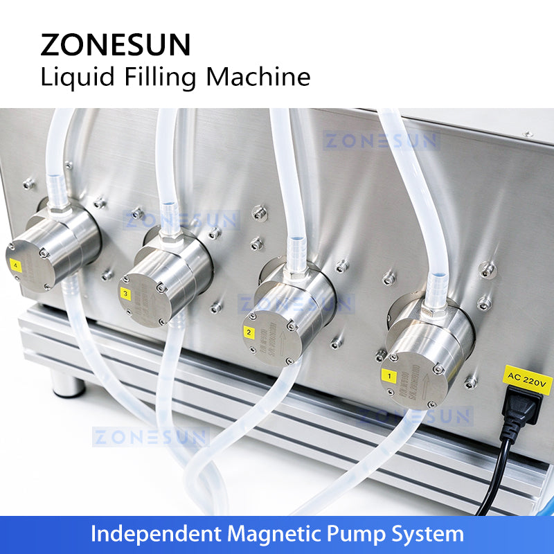 ZONESUN ZS-DTMP4 4 Nozzles Automatic Magnetic Pump Liquid Filling Machine