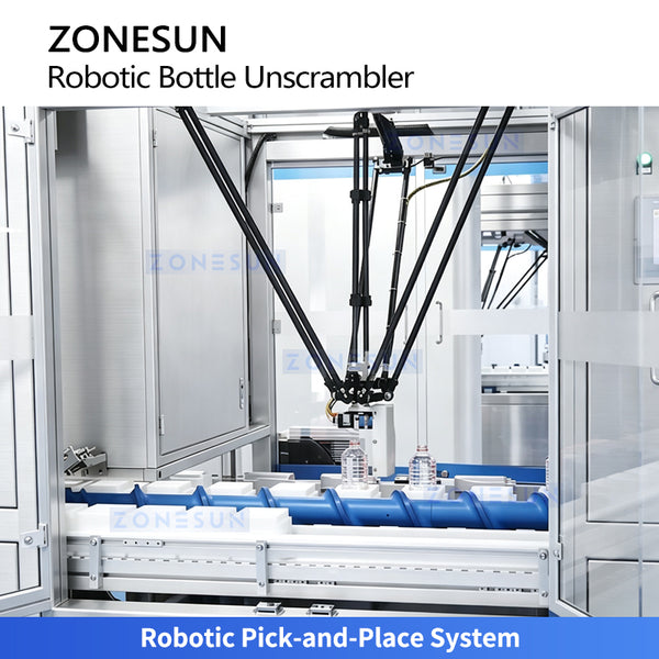 ZONESUN ZS-LPR40 Automatic Robotic Bottle Unscrambler with Vision System