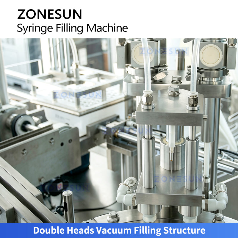ZONESUN ZS-AFY2 Automatic Double Head Prefilled Syringe Filling and Stoppering Machine for Pharmaceutical and Cosmetic Sterile Liquid Filling