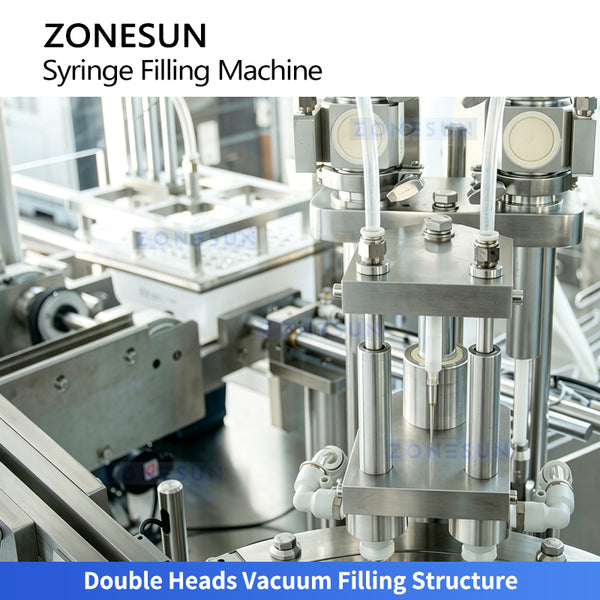 ZONESUN ZS-AFY2 Automatic Double Head Prefilled Syringe Filling and Stoppering Machine for Pharmaceutical and Cosmetic Sterile Liquid Filling