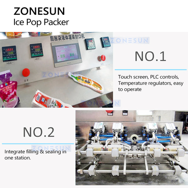 ZONESUN ZS-FS8 Ice Pop Packer Stick Filling Sealing Machine