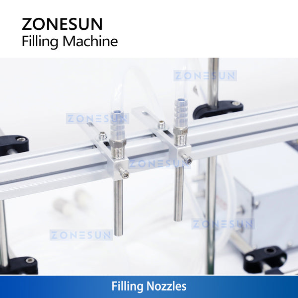 ZONESUN ZS-DPYT200L 2-Head Liquid Filling Machine with Long Conveyor