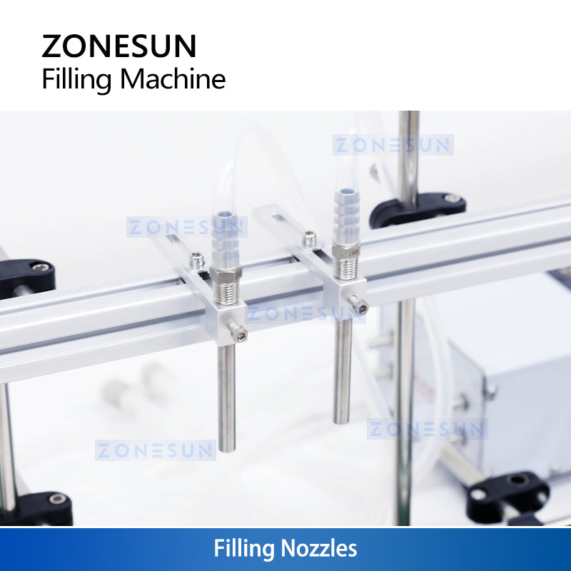 ZONESUN ZS-DPYT200L 2-Head Liquid Filling Machine with Long Conveyor