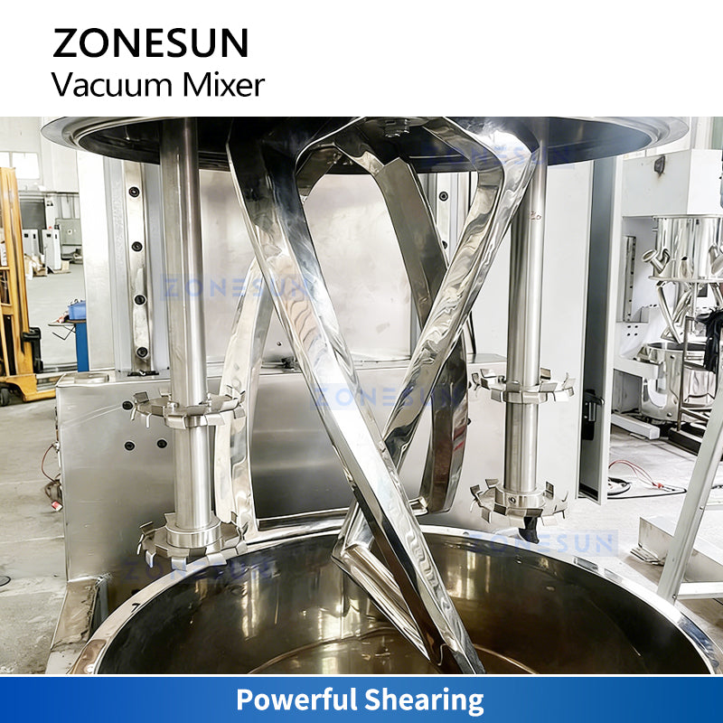 ZONESUN ZS-VM50D Double Planetary Vacuum Mixer for High Viscosity Paste Adhesive Battery Slurry