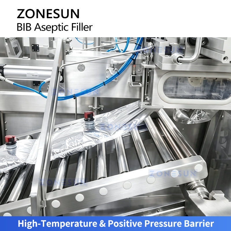 ZONESUN ZS-BIB210 Automatic Aseptic Bag-in-Box Filling Machine for Juice Dairy Sauce and Liquid Food Products 2-25L BIB Bags