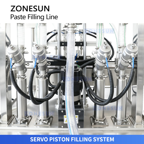 NESUN ZS-FAL180G10 Automatic Paste Filling and Capping Line with 4-Head Servo Filler