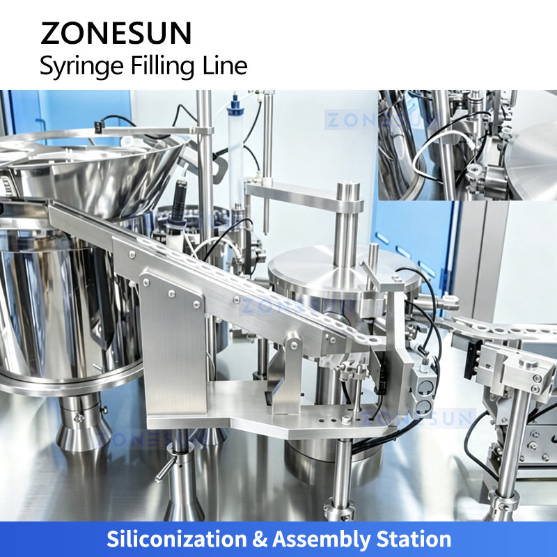 Saline flush syringe manufacturing line