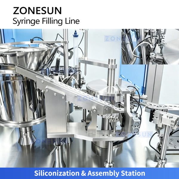 Saline flush syringe manufacturing line