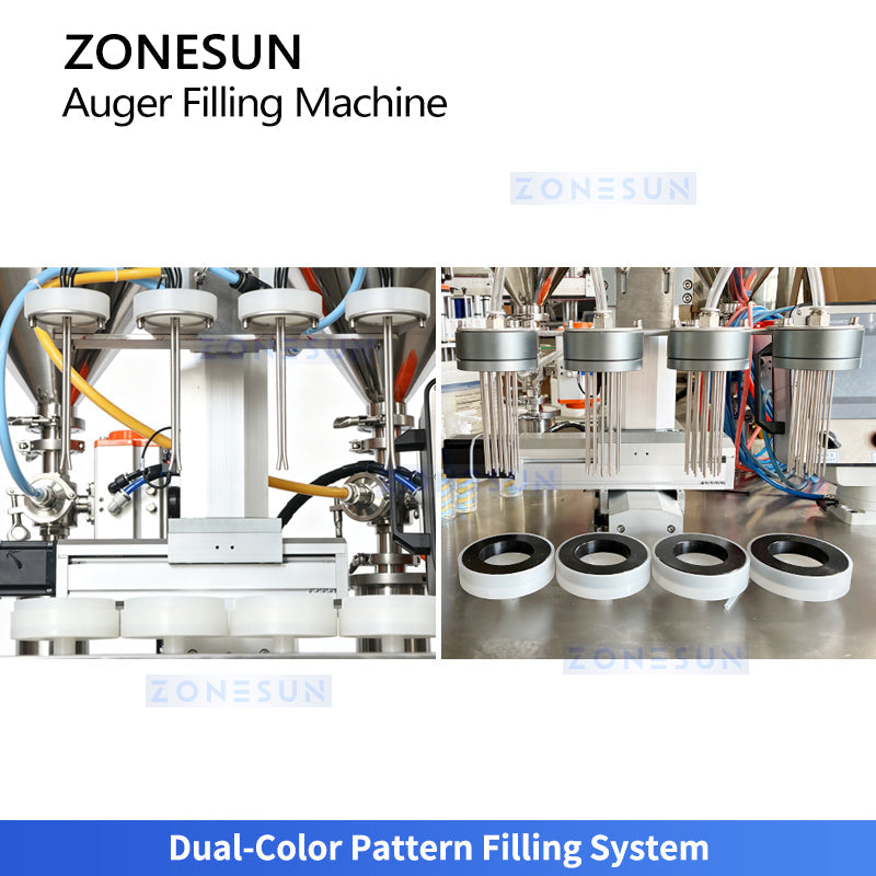 ZONESUN ZS-MCS4 Dual-Color Spiral Pattern Cosmetic Cream Filling Machine
