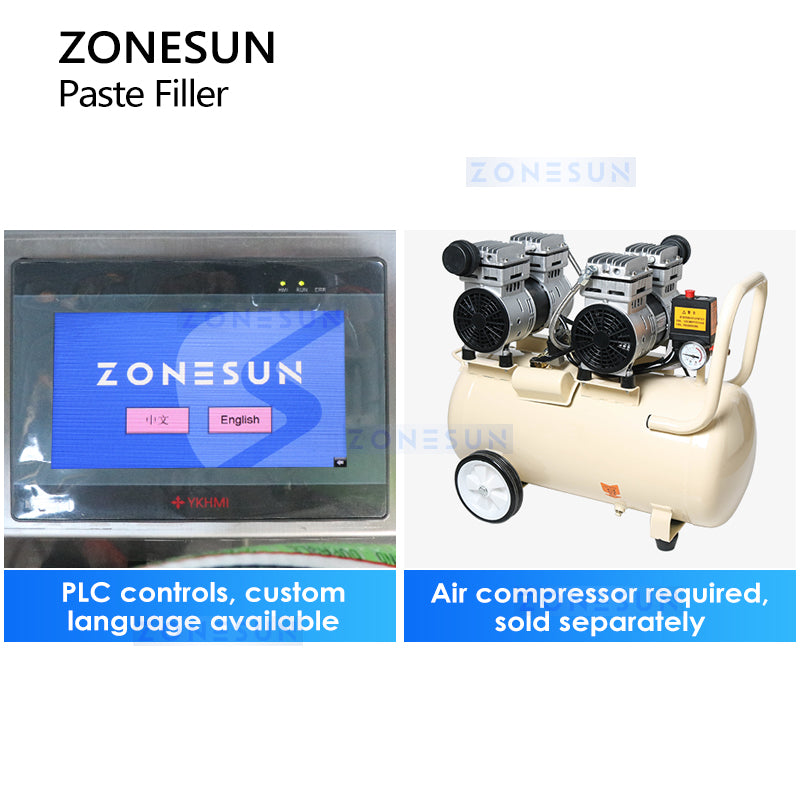 ZONESUN Thick Liquid Filling Machine Rotor Pump Paste Filler ZS-DTGT900U2