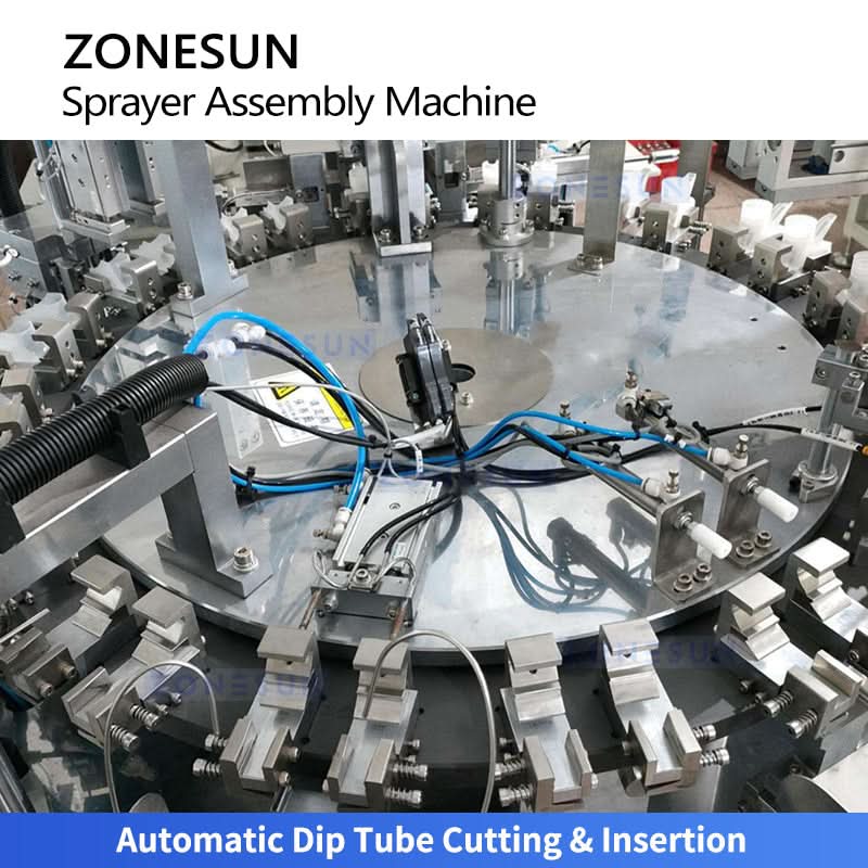 ZONESUN ZS-WIM06 Fully Automatic Trigger Sprayer Pump Assembly Machine with Dip Tube Cutting & Robotic Assembly System