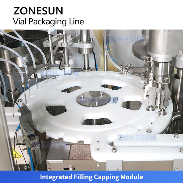 ZONESUN ZS-AFCL9 Automatic Vial Filling Capping Labeling Machine Vial Packaging Line