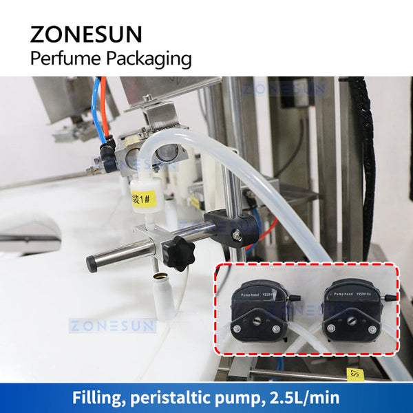 ZONESUN ZS-AFC21 Automatic Perfume Peristaltic Pump Liquid Spray Bottle Filling Capping Machine