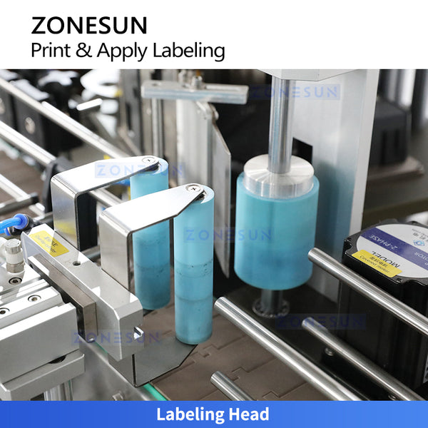 ZONESUN ZS-TB164PO Barcode-Triggered Real-time Print & Apply Labeler for Bottles
