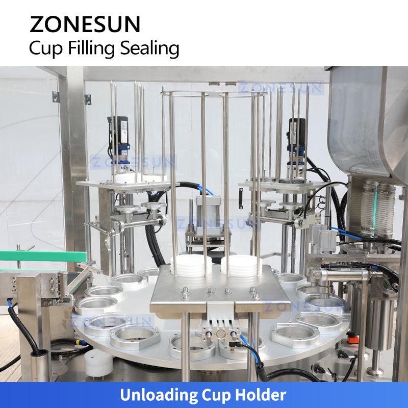 ZONESUN ZS-AFS02R Automatic Cup Filling and Sealing Machine for Yogurt, Sauce, Beverage & Liquid Packaging
