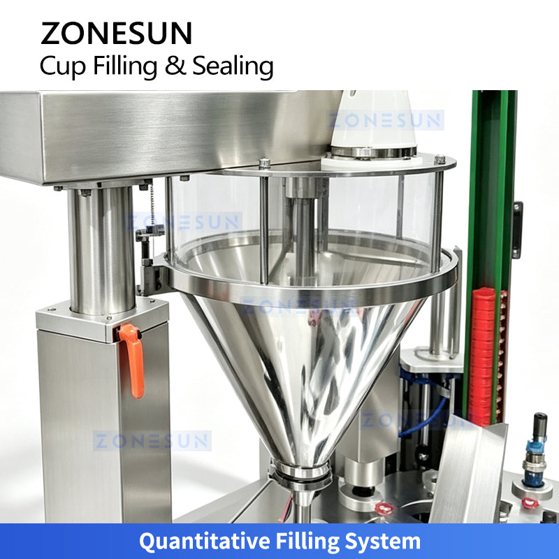 ZONESUN ZS-AFS20D Automatic Hidden Tea Cup Filling and Sealing Machine for Tea and Coffee