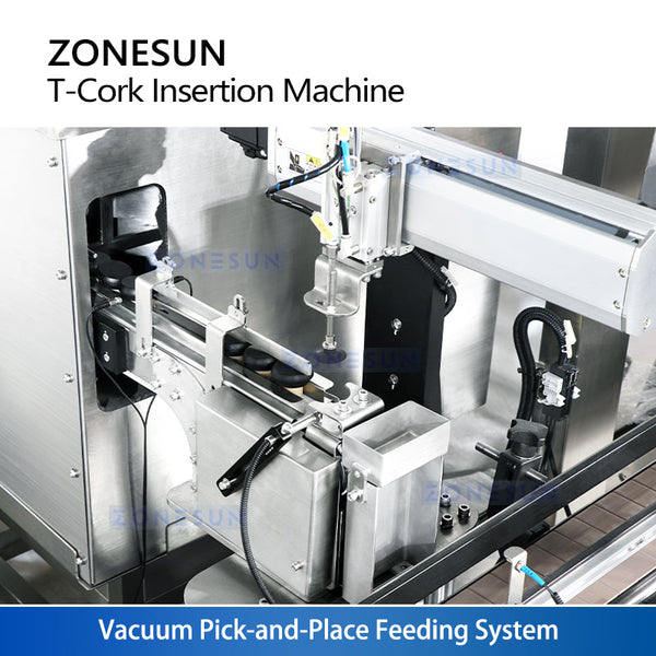 ZONESUN ZS-XG21U Automatic Bar Top T-Corking Machine for Spirits Bottling Lines with Vibratory Feeder