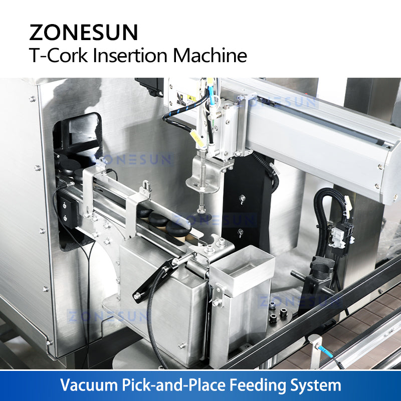 ZONESUN ZS-XG21U Automatic Bar Top T-Corking Machine for Spirits Bottling Lines with Vibratory Feeder