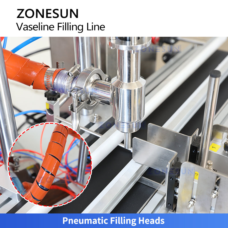 ZONESUN ZS-DTGT2B Jacketed Heated Paste Filling Machine for Vaseline Cosmetic Cream Hot Filling