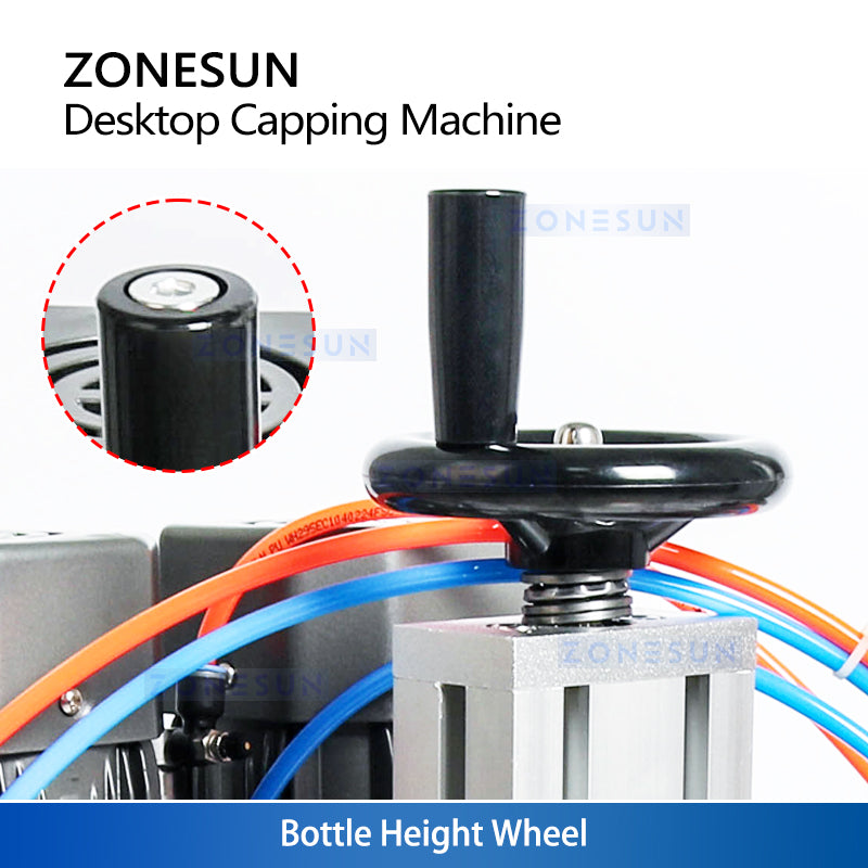 ZONESUN ZS-XG6100 Tabletop Four-Wheel Spindle Capping Machine for 20–50mm Caps