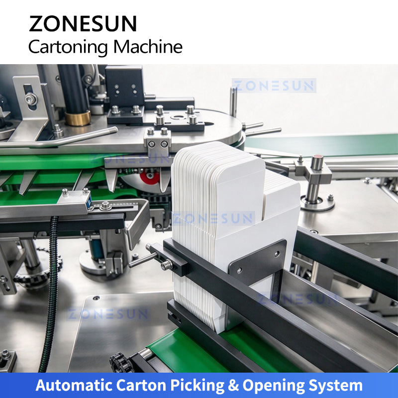 ZONESUN ZS-MSZH30L Automatic Top Load Cartoning Machine for Bottles and Food Granules