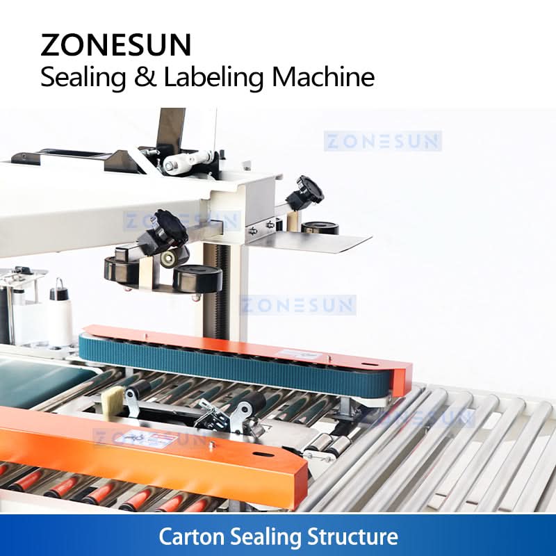 ZONESUN ZS-FKC4650S Automatic Carton Sealing and Side Labeling Machine for End-of-Line Packaging