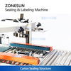 ZONESUN ZS-FKC4650S Automatic Carton Sealing and Side Labeling Machine for End-of-Line Packaging
