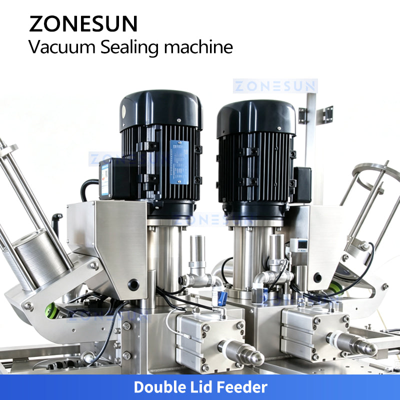 ZONESUN ZS-AFK120 Automatic Double-Head Vacuum Can Seamer with Lid Feeding System
