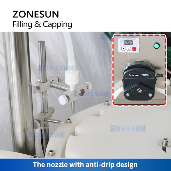 ZONESUN ZS-AFC15 Automatic Peristaltic Pump Liquid Filling Capping Machine
