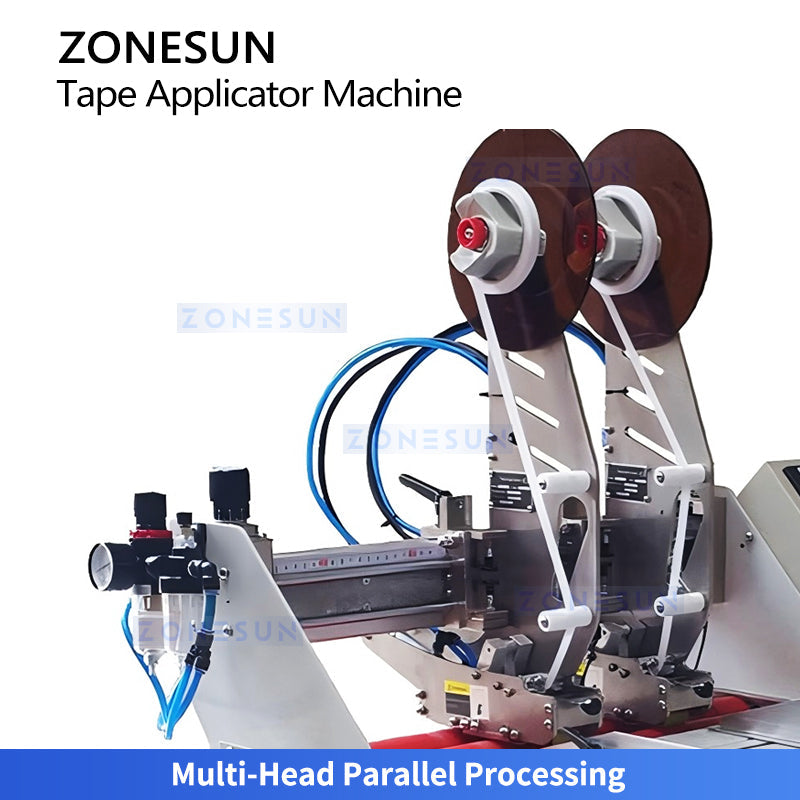 ZONESUN ZS‑TMB500 Semi‑Automatic Double‑Sided Tape Applicator | Envelope Sealing Tape Machine for Paper Bags, Boxes & Packaging