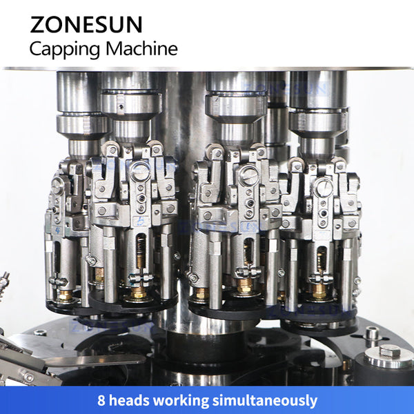 ZONESUN ZS-XG440C8 8-Head Rotary Capping Machine For ROPP Cap