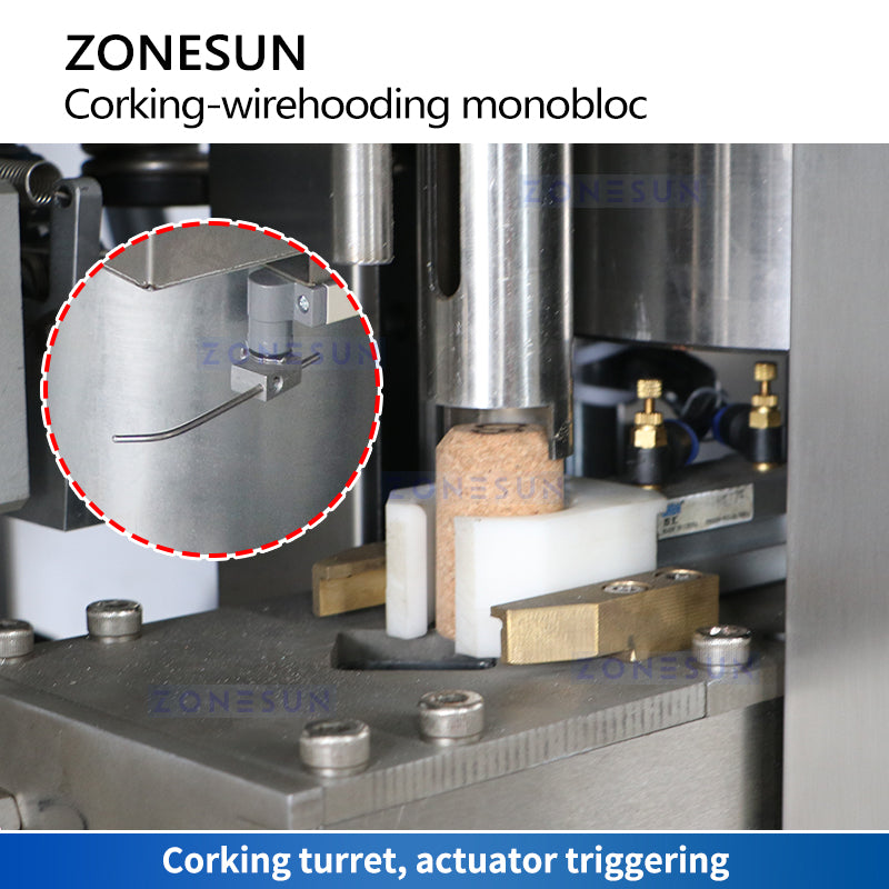 ZONESUN ZS-YG17 Automatic Wine Bottle Corking Wire Hooding Machine