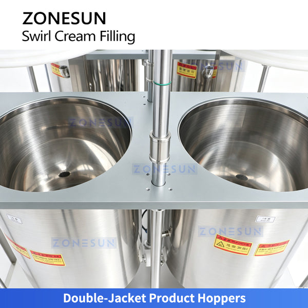 ZONESUN ZS-RSV4L Semi-Automatic Multi-color Swirl Cream Filling Machine