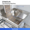 ZONESUN ZS-SGYG01 Automatic Cup Lid Pressing Machine with Cap Elevator Yogurt Cup Pressing Machine