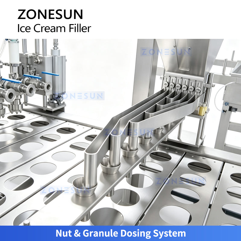 Ice cream sleeve cup filler and sealer