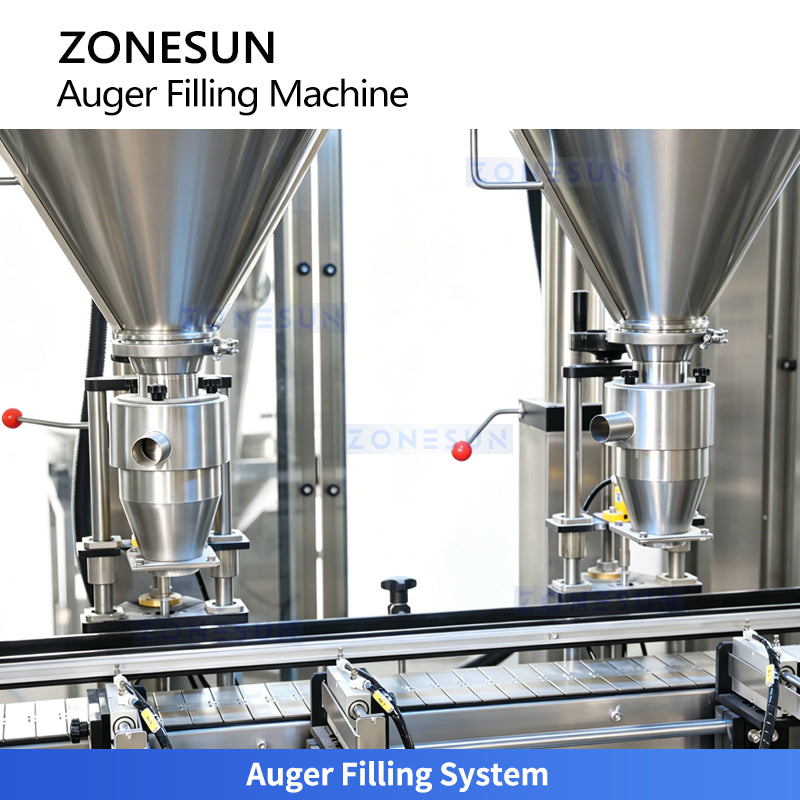 ZONESUN ZS-FM5D Automatic Double Head Auger Powder Filling Machine with Screw Feeder