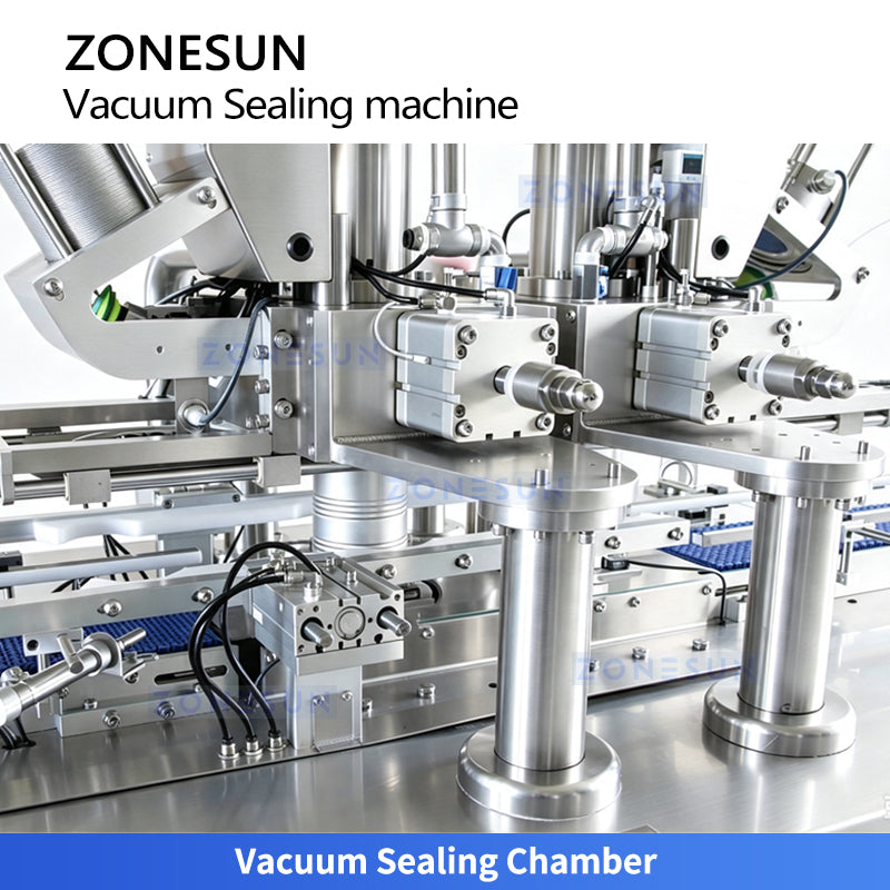 ZONESUN ZS-AFK120 Automatic Double-Head Vacuum Can Seamer with Lid Feeding System