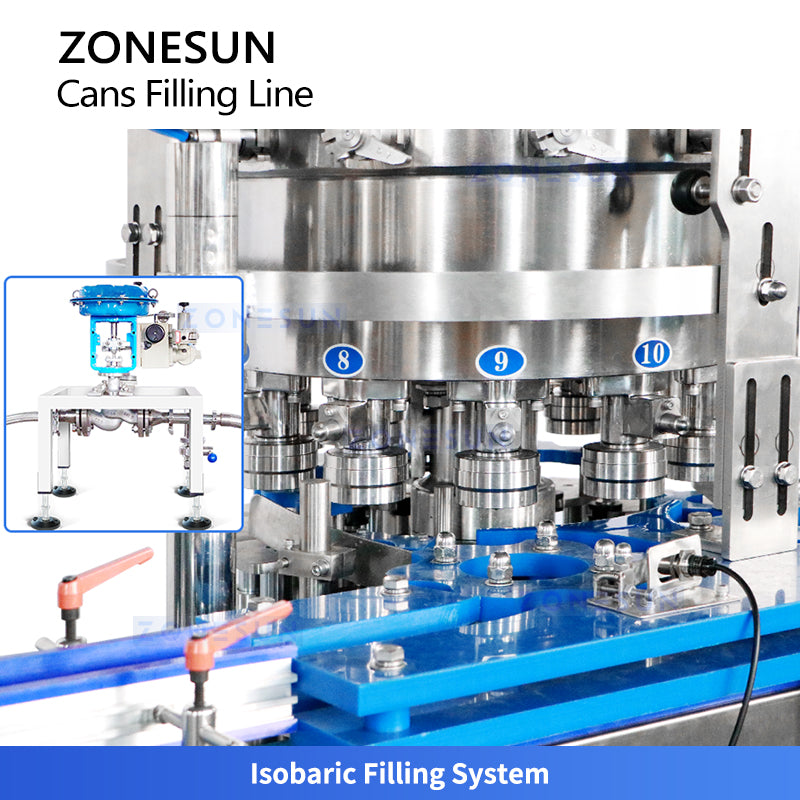 ZONESUN ZS-FAL180A11 Automatic Isobaric Carbonated Beverage Can Filling Line