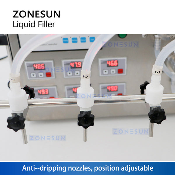 ZONESUN ZS-MP5000 Semi-automatic 6 Nozzles Magnetic Pump Liquid Filling Machine