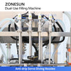 ZONESUN ZS-SVGT4D Dual-System Servo Filling Machine for Liquids & Paste Creams Shampoos Peristaltic Piston Pump Filler
