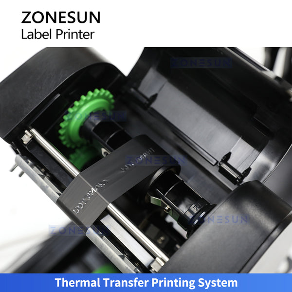 ZONESUN ZS-RPR01 Thermal Transfer Barcode Label Printer with Automatic Rewinder for Roll Labels