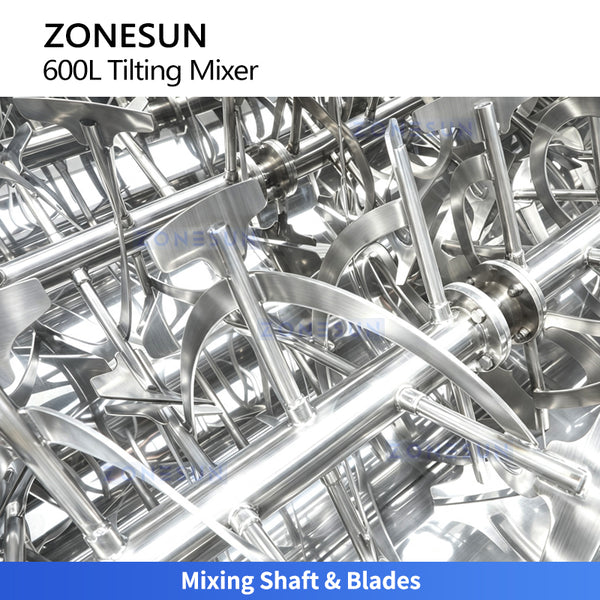 ZONESUN ZS-BM600L 600L Horizontal Tilting Ribbon Mixer for Powder and Granule Materials